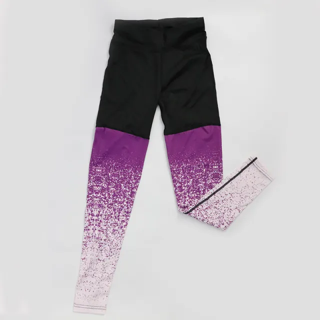 Gradient starry sky digital print stretch yoga pants Purple - Shop at LoveMi
