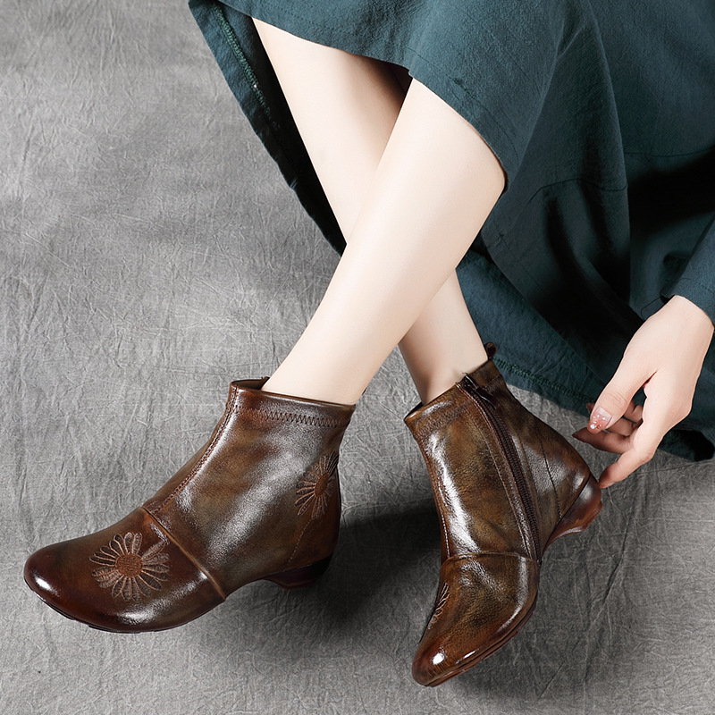 Martin boots soft leather soft sole leather single boots