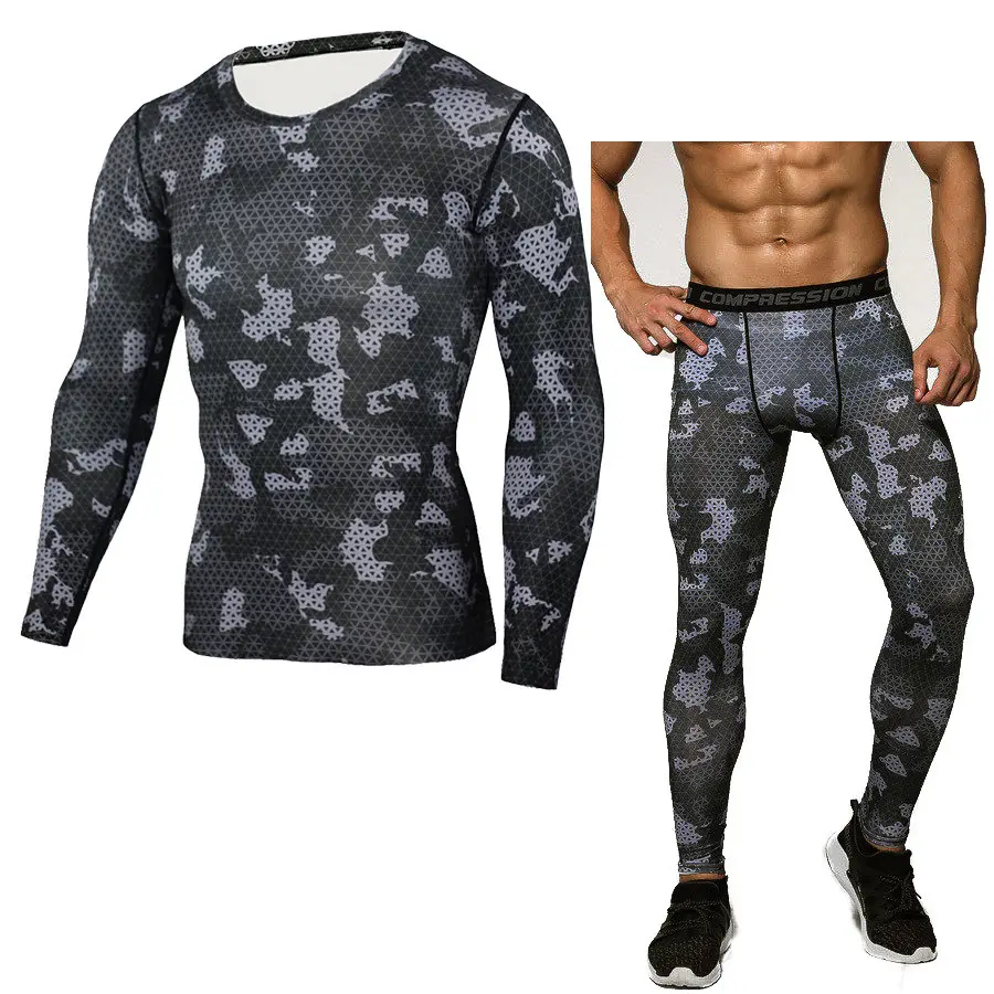 Camouflage Compression Baselayer Set Sports Long Sleeve