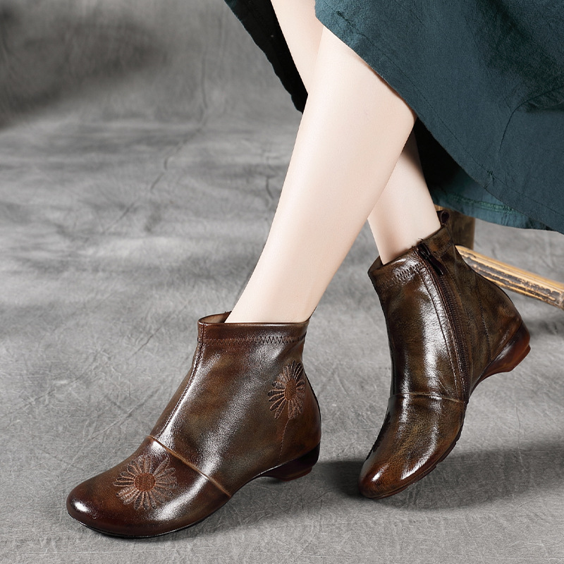 Martin boots soft leather soft sole leather single boots