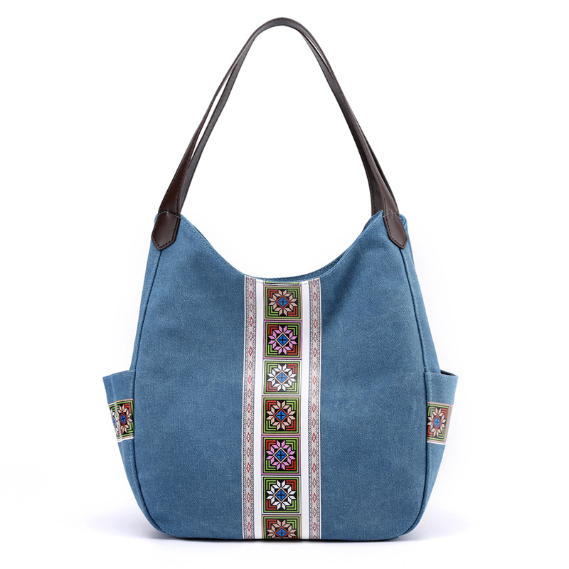 Women's Bag Canvas Bag portable shoulder bag Blue - Shop at LoveMi
