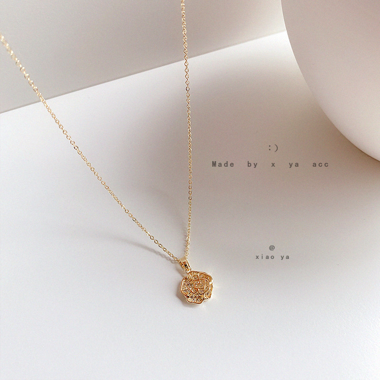 Zircon Rose Gold Clavicle Necklace - Image 2 of 5