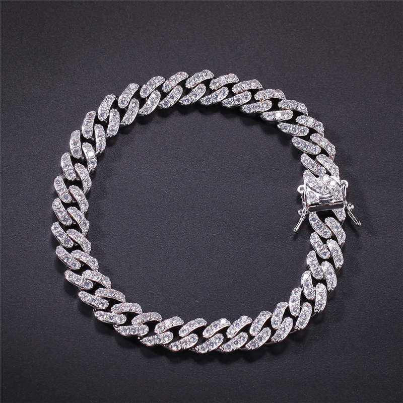 Gold-plated Full Diamond Alloy Hip-hop Bracelet