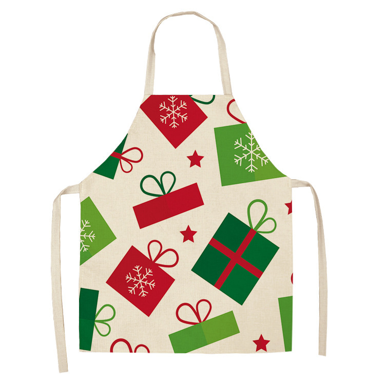 Christmas linen apron (WQ 001501-S)