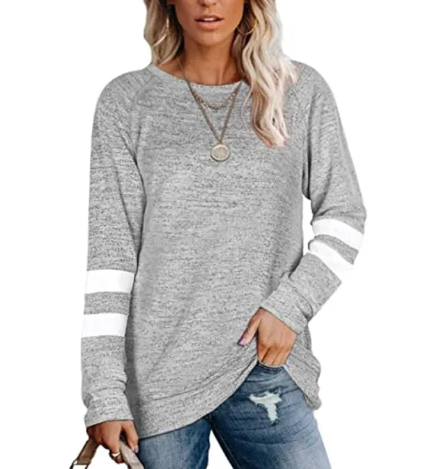 Splicing casual long sleeves Light Grey - Shop at LoveMi