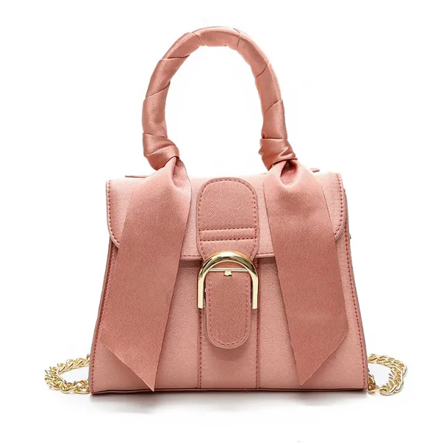 Female bag ladies shoulder bag fashion bow velvet handbag Pink - Shop at LoveMi