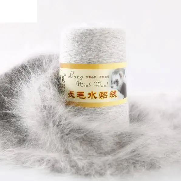 Hand knitted woven medium thick scarf thread Light Grey - Shop at LoveMi