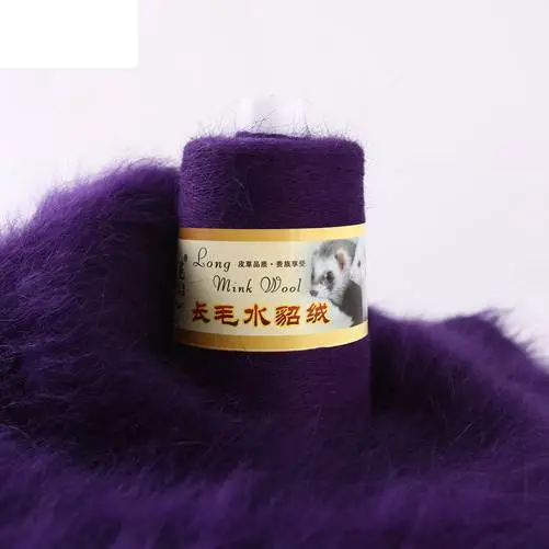 Hand knitted woven medium thick scarf thread Violet - Shop at LoveMi