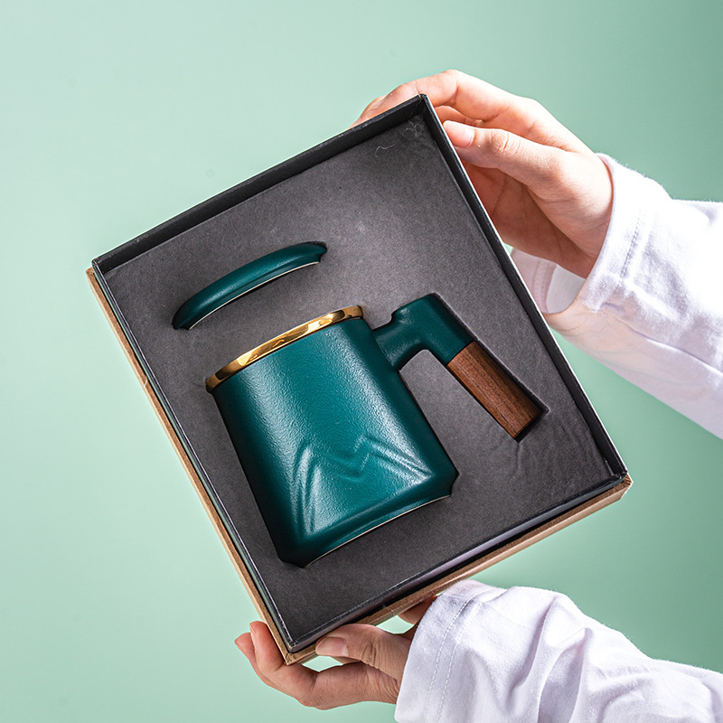 Ceramic Mug with Wooden Handle Jinshan