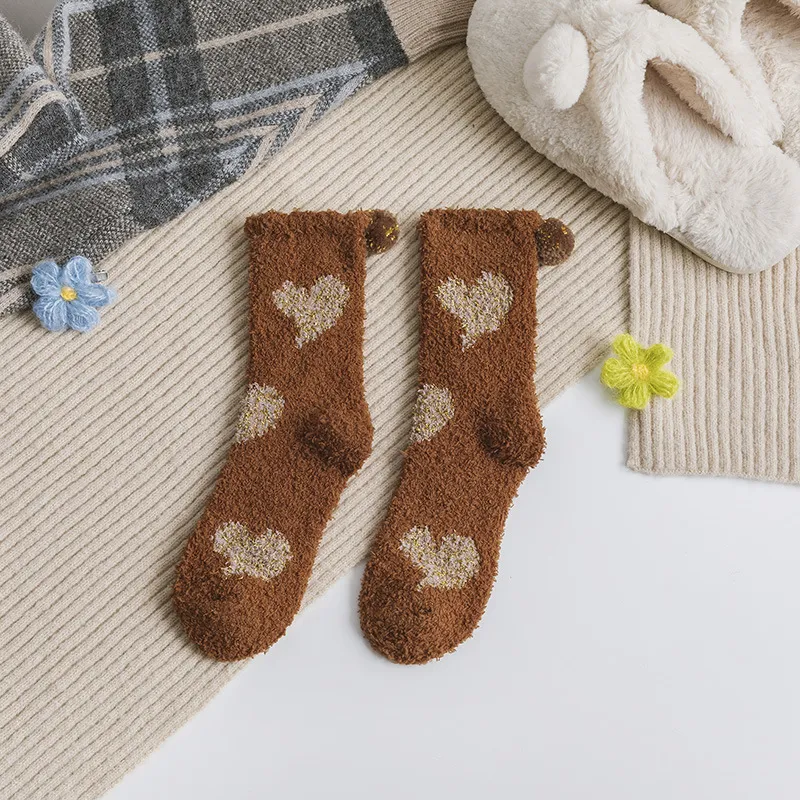Coral fleece socks - Coral