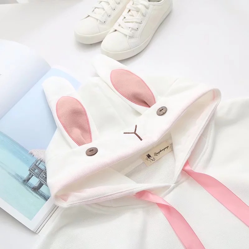Sweet spring new cute rabbit embroidered Hoodie