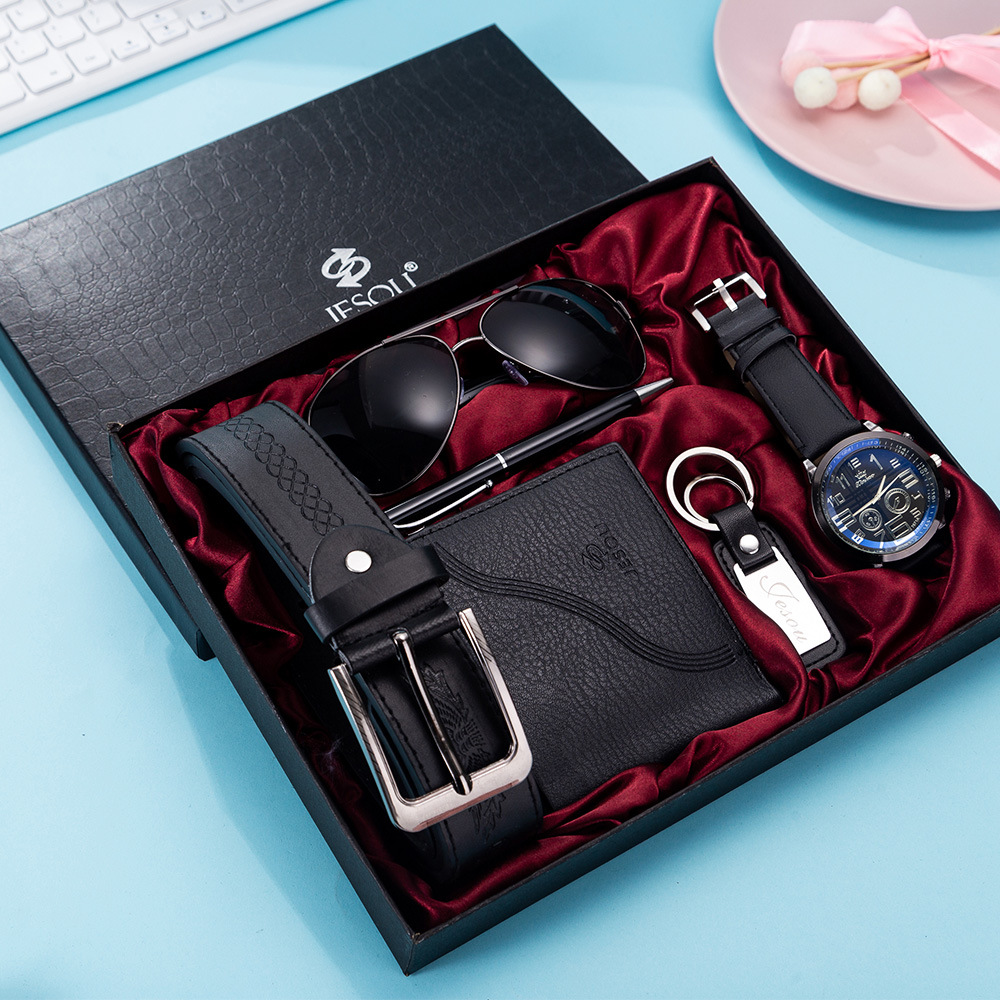 6pcs/ Set exquisite L gift set glasses (Black)