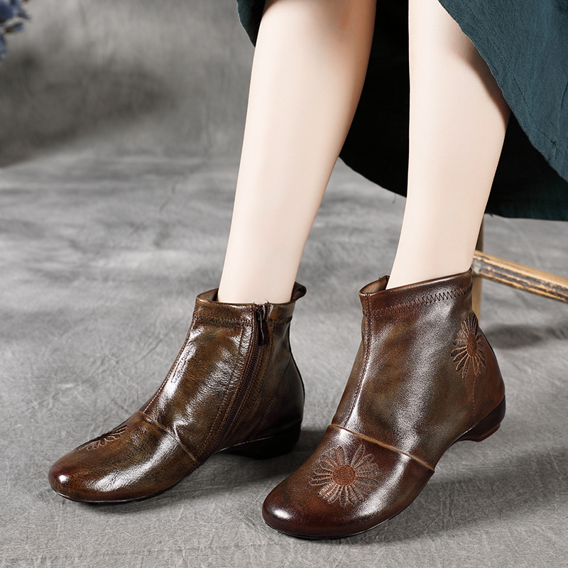 Martin boots soft leather soft sole leather single boots