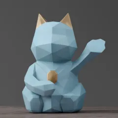 Cute child piggy bank resin piggy bank - Blue - View 1
