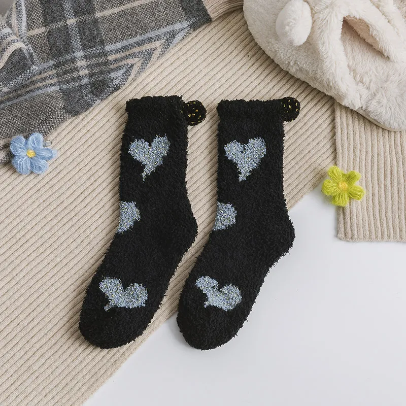 Coral fleece socks - Black