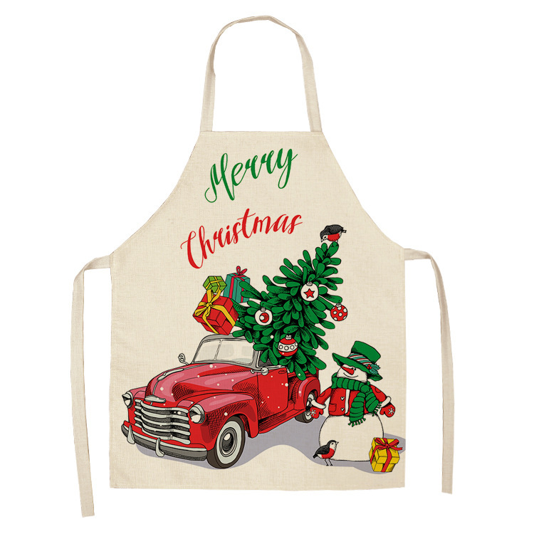 Christmas linen apron (WQ 001501-S)