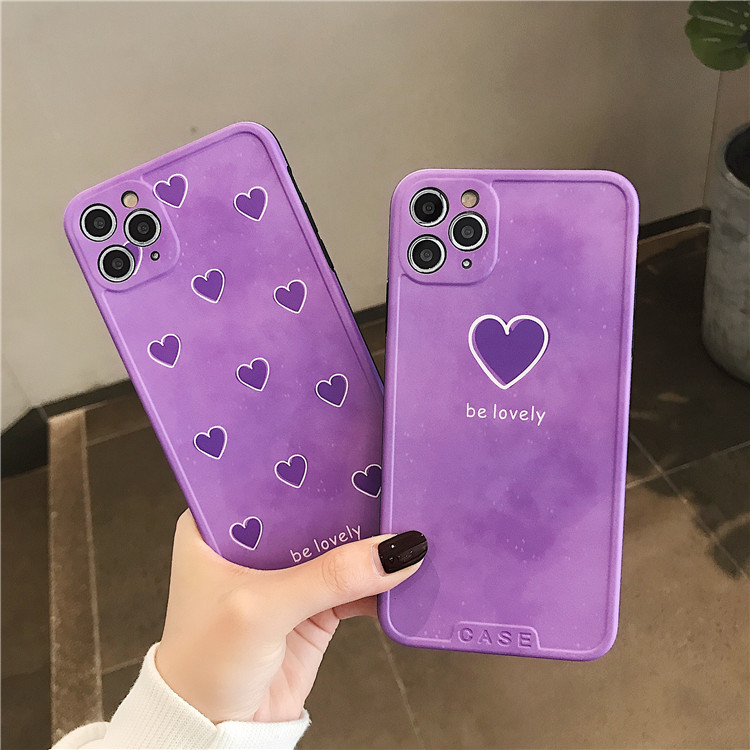 Purple heart is suitable for 11ProMaxXS/XR mobile phone case