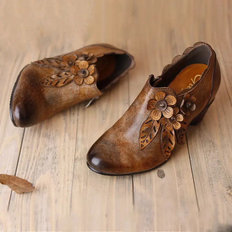 Single side zipper high heels