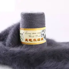 Hand-knitted woven medium thick scarf thread - Blue Grey - View 1