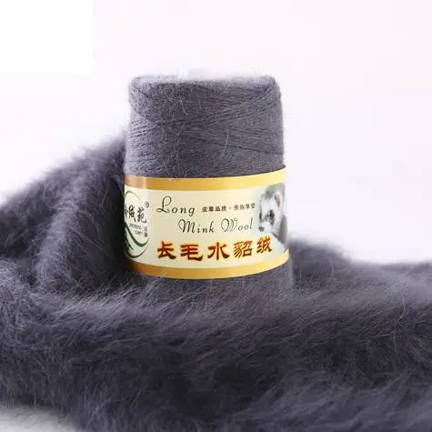 Hand knitted woven medium thick scarf thread Blue Grey - Shop at LoveMi