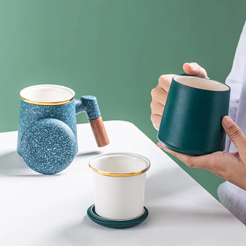 Ceramic Mug with Wooden Handle Jinshan