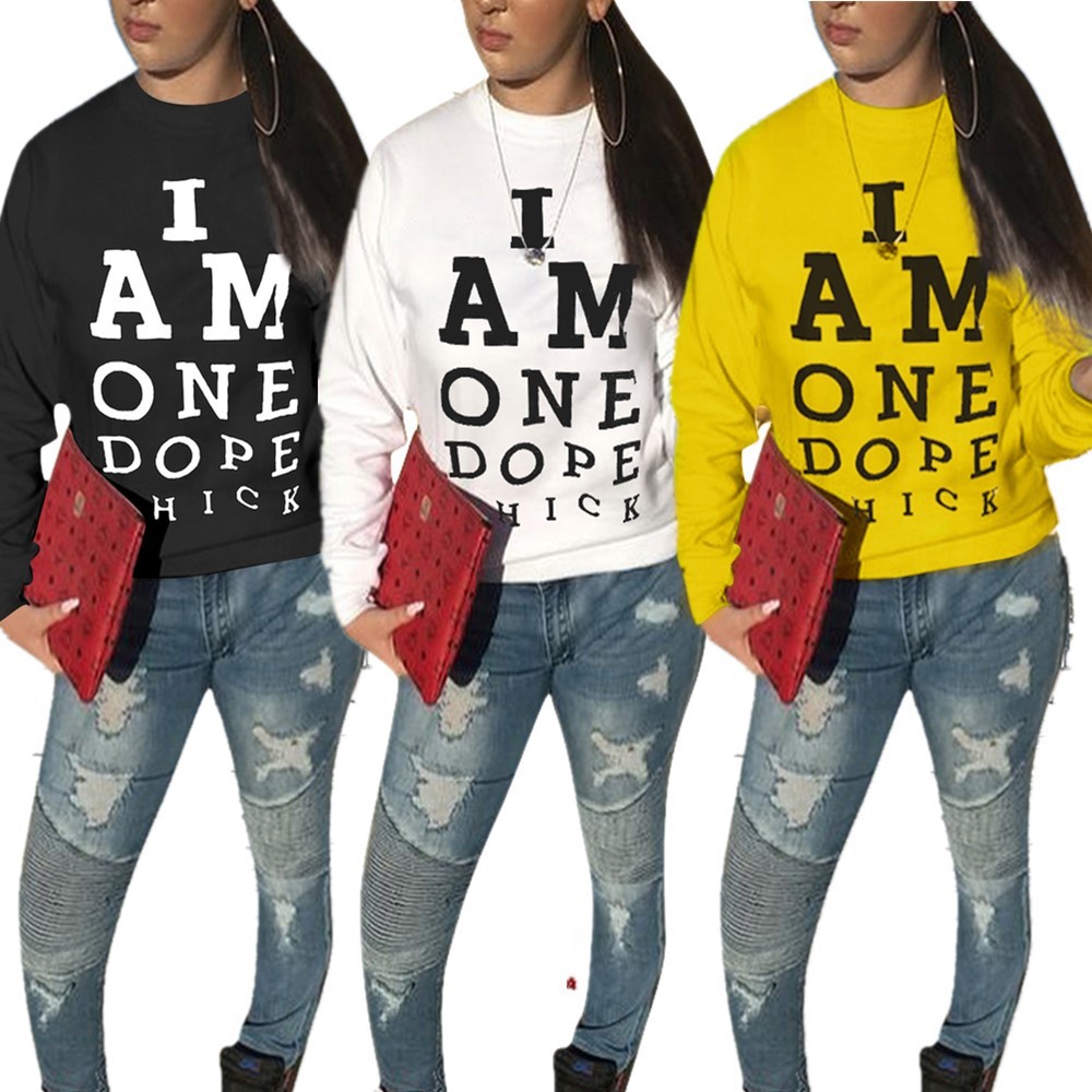 Fashion casual letter sweater sexy casual sweater