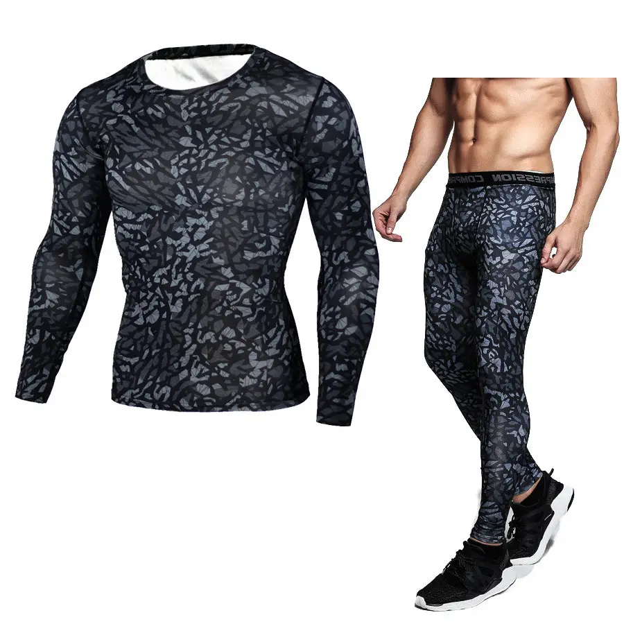 Camouflage Compression Baselayer Set Sports Long Sleeve