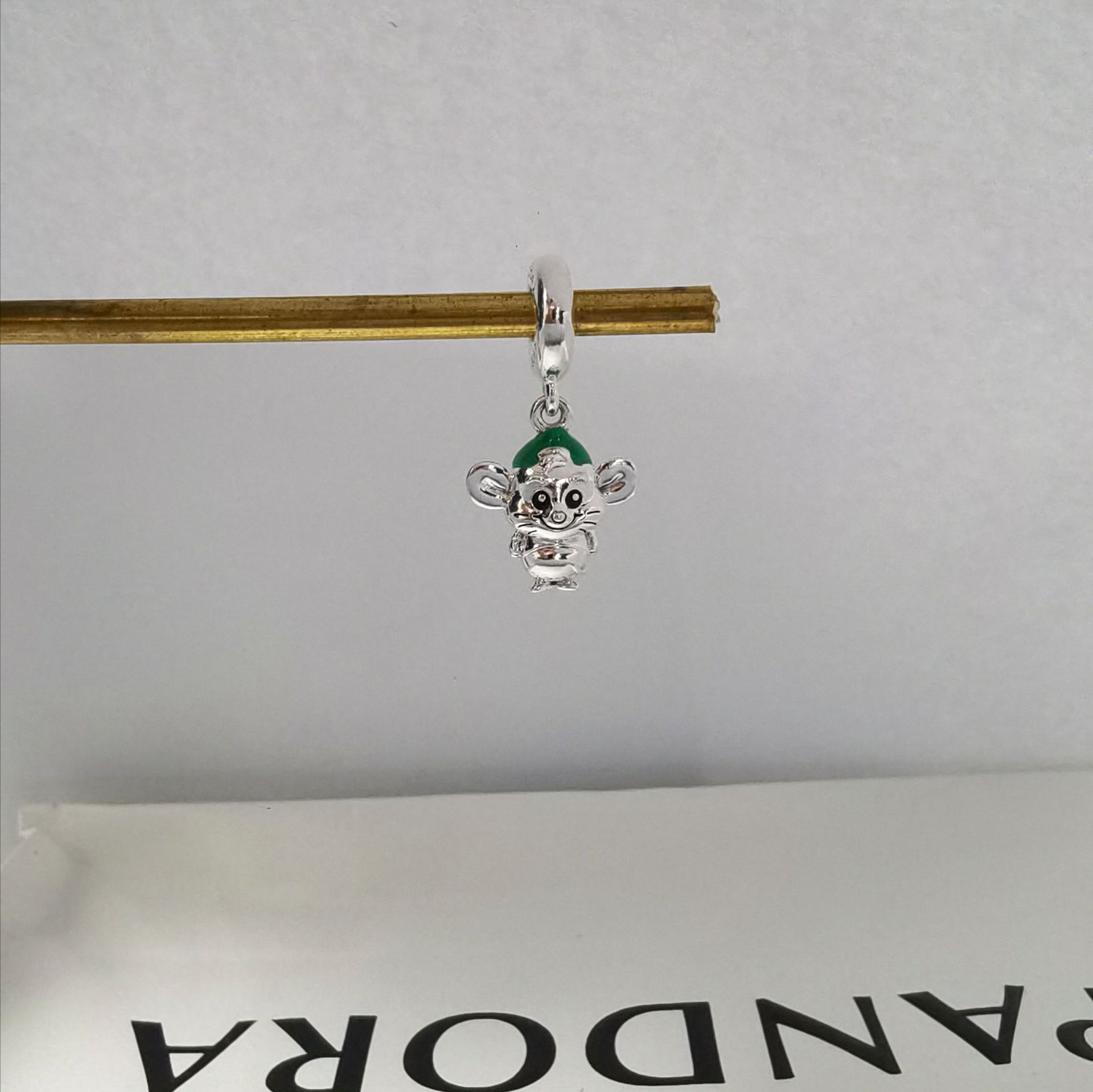 Mouse Green Hat Gus Beaded