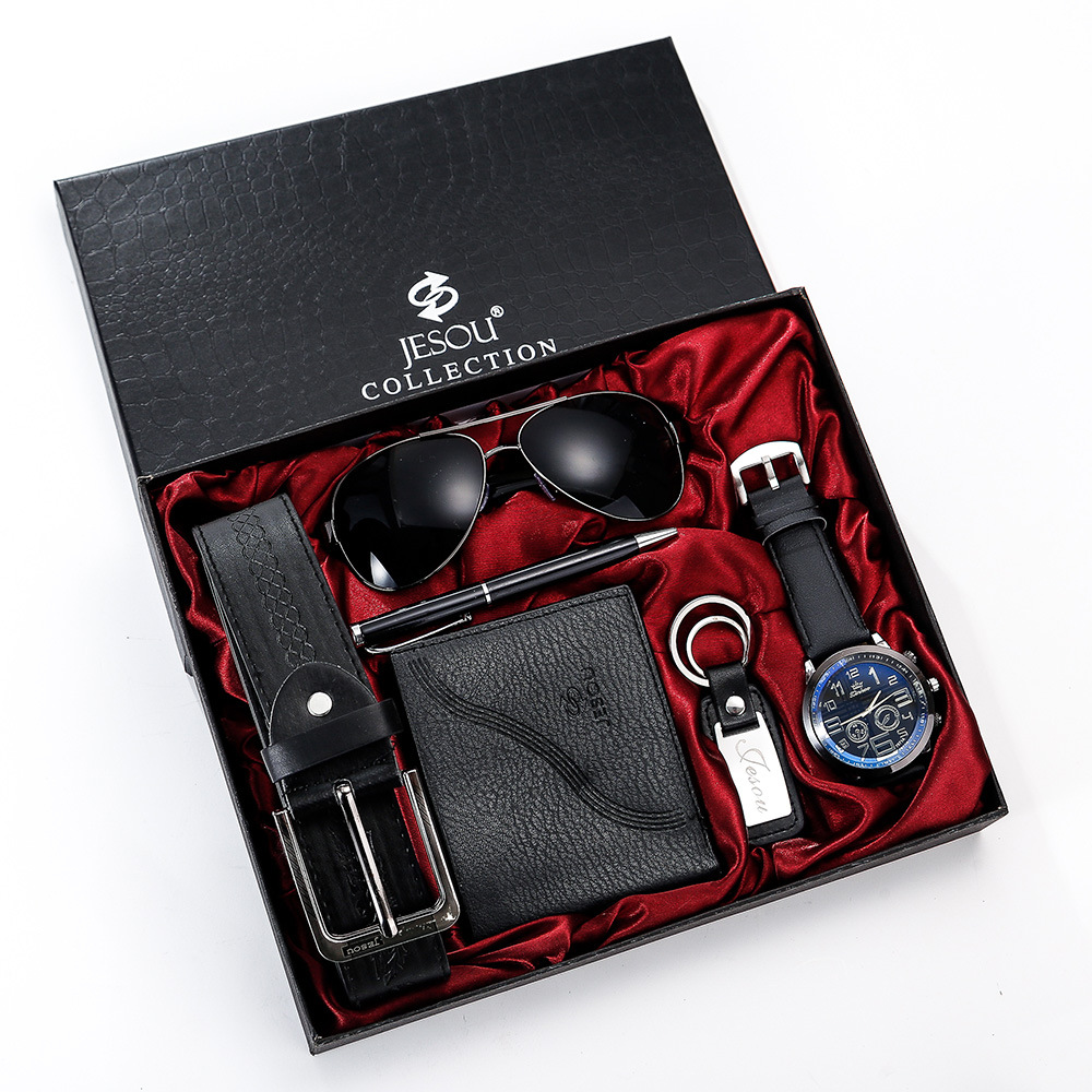 6pcs/ Set exquisite L gift set glasses (Black)