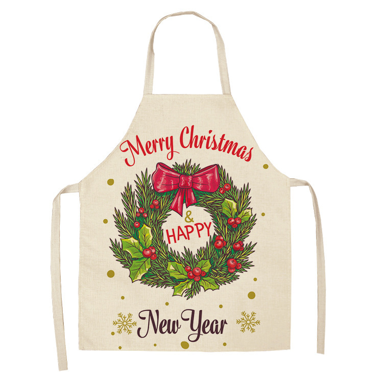 Christmas linen apron (WQ 001501-S)