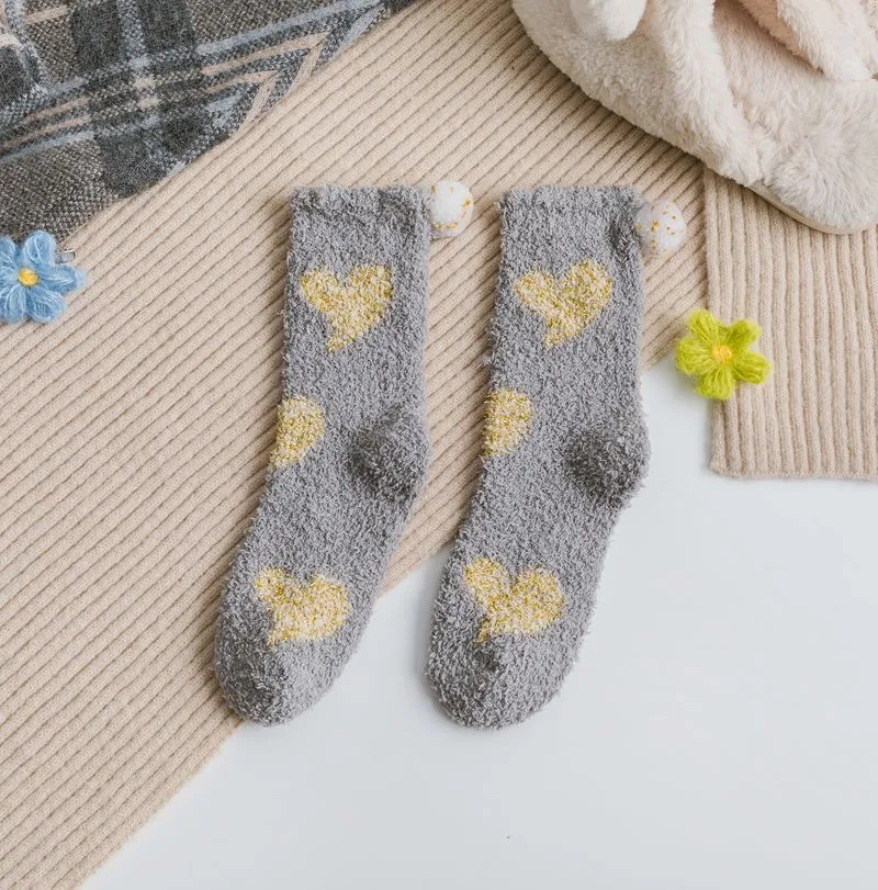 Coral fleece socks - Grey