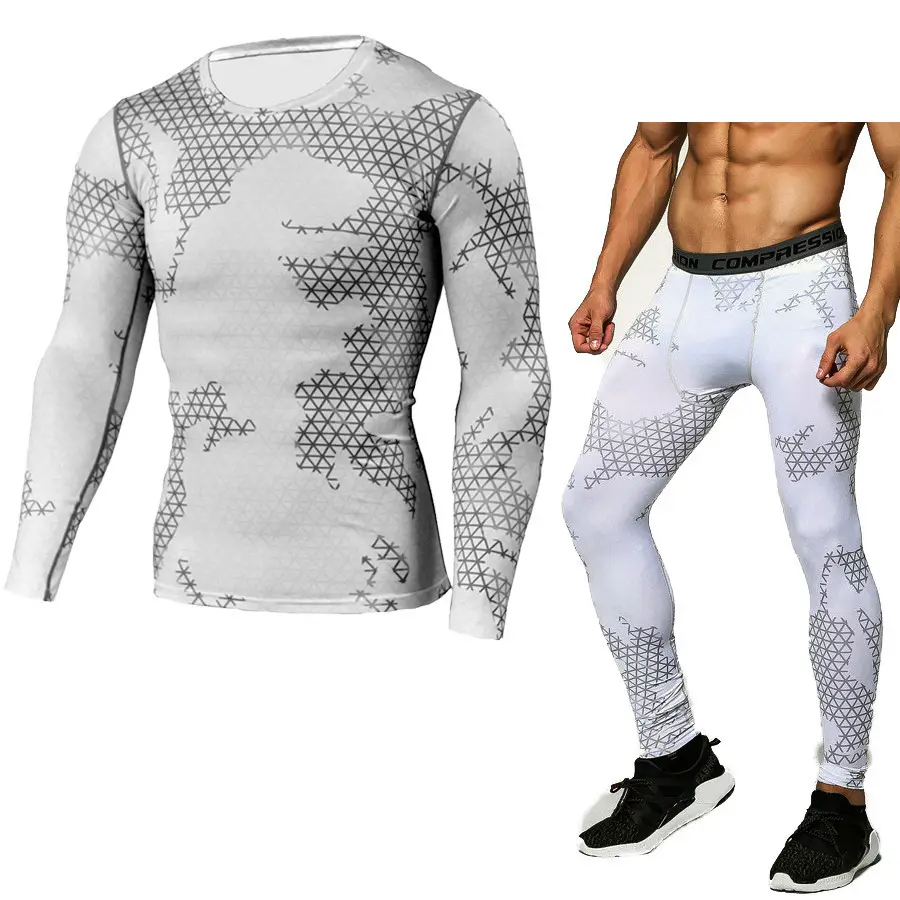 Camouflage Compression Baselayer Set Sports Long Sleeve