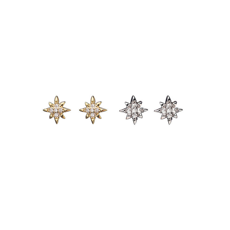 Star Stud Earrings with Diamonds