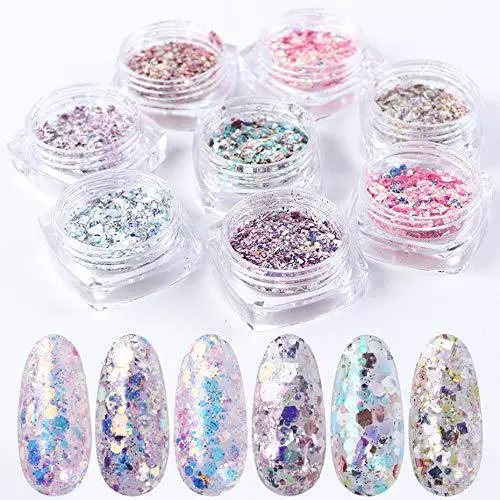 Bright glitter laser sequins 8 Colors1Set - Shop at LoveMi