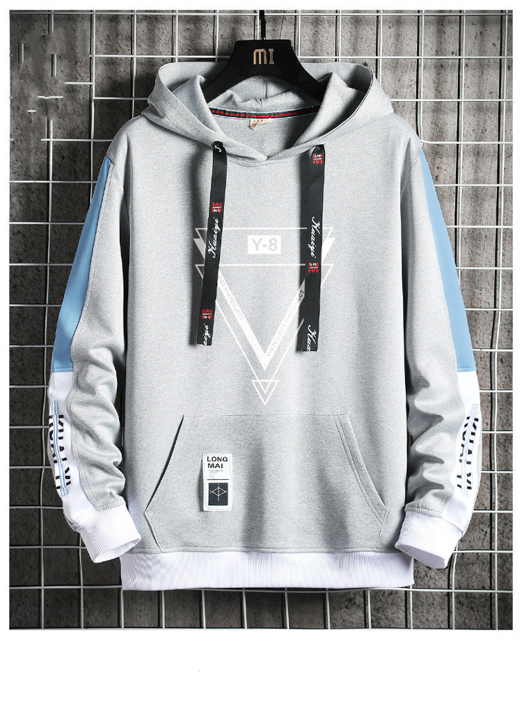 Loose hooded long sleeve printed sweater