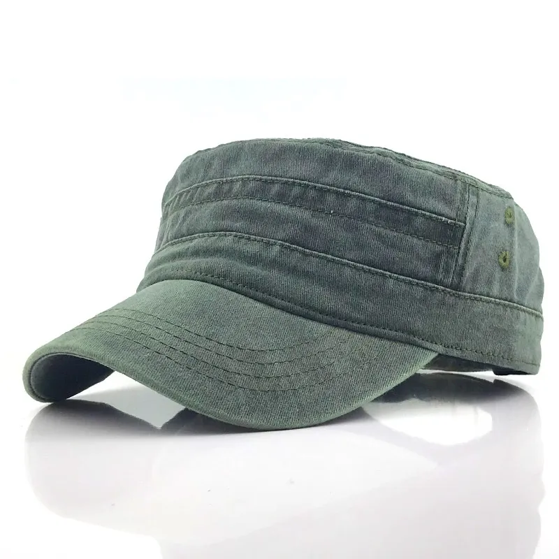 Flat cap male military cap hat - Green