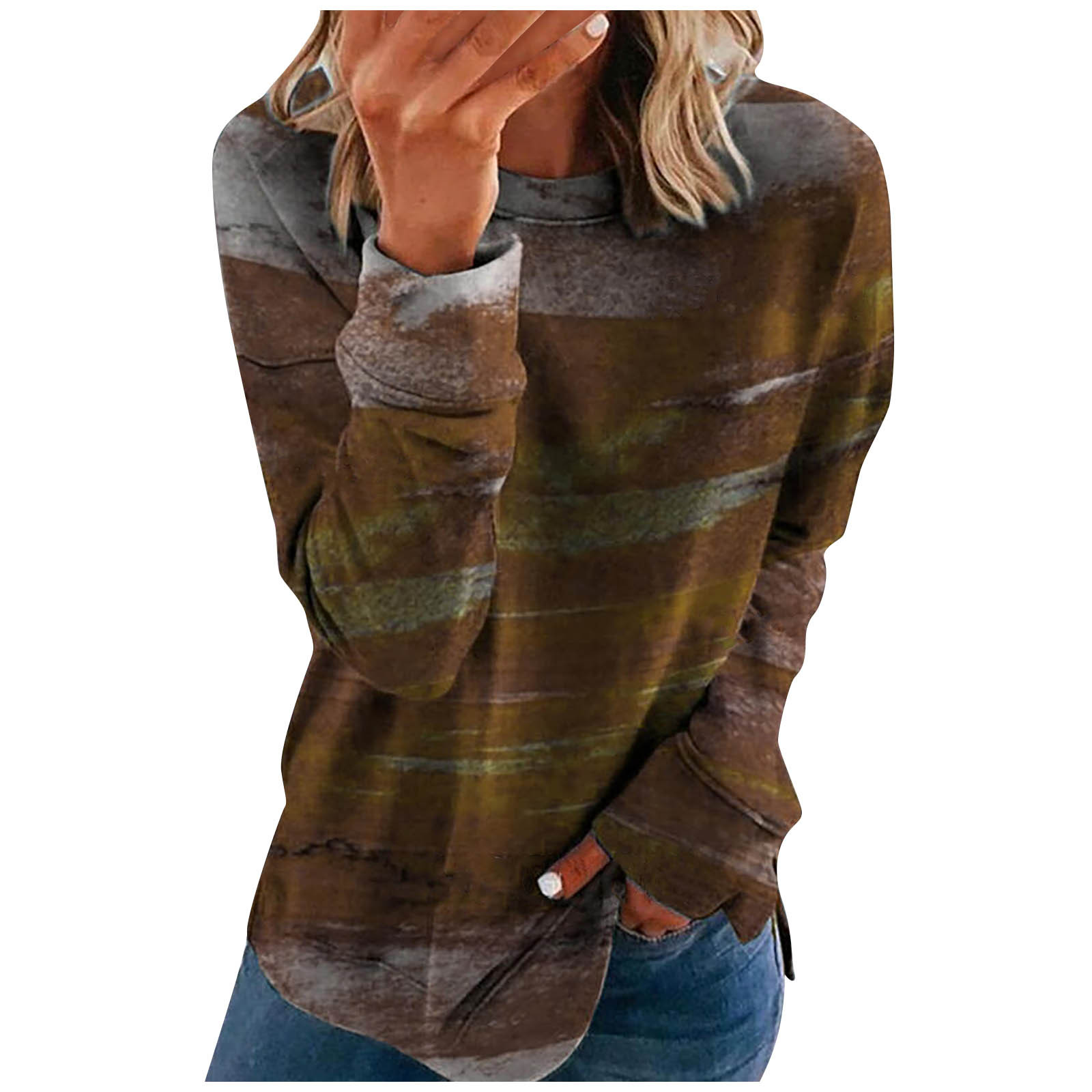 Fashion printed long sleeve sweater