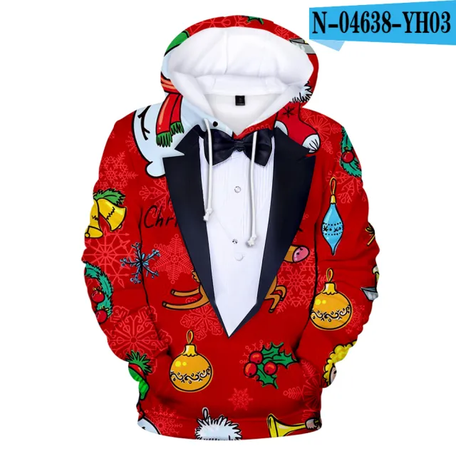 Christmas digital print hoodie N 04638 Yh03 130Cm - Shop at LoveMi