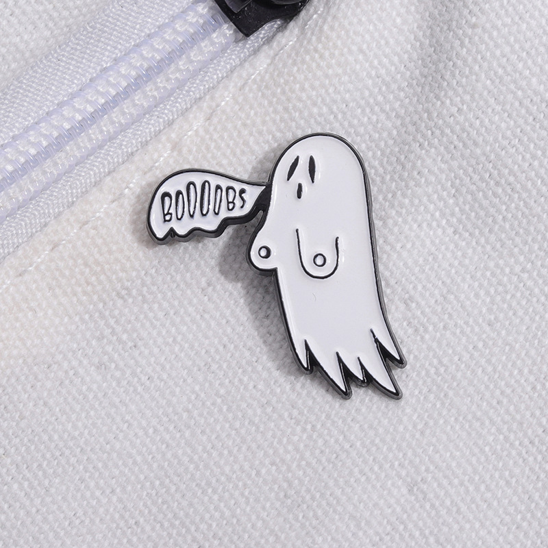 Title 5, Ghost Pumpkin Badge Cartoon Pin Medal