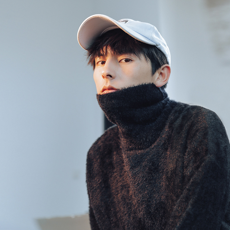 Solid color turtleneck sweater