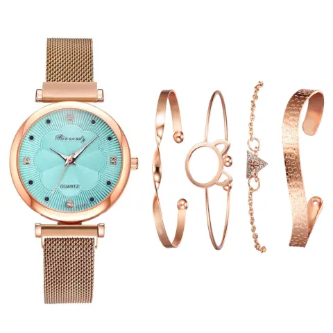 Net Belt Magnet Quartz Watch Bracelet 5pcs