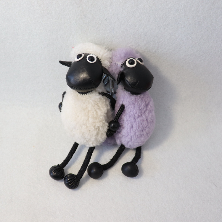 Cartoon animation PU sheep keychain