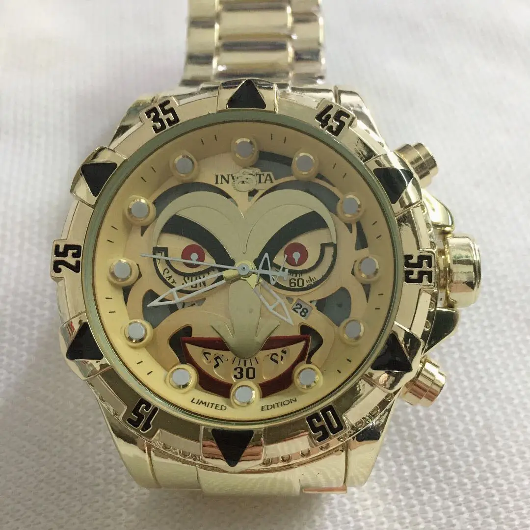 Waterproof men's clown quartz watch