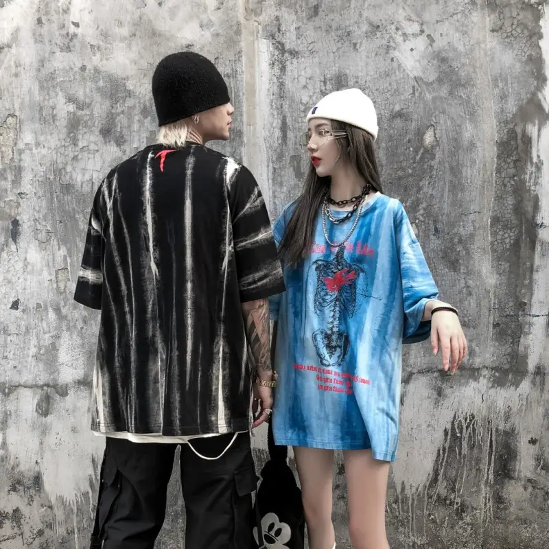 Loose drop shoulder half sleeve T-shirt