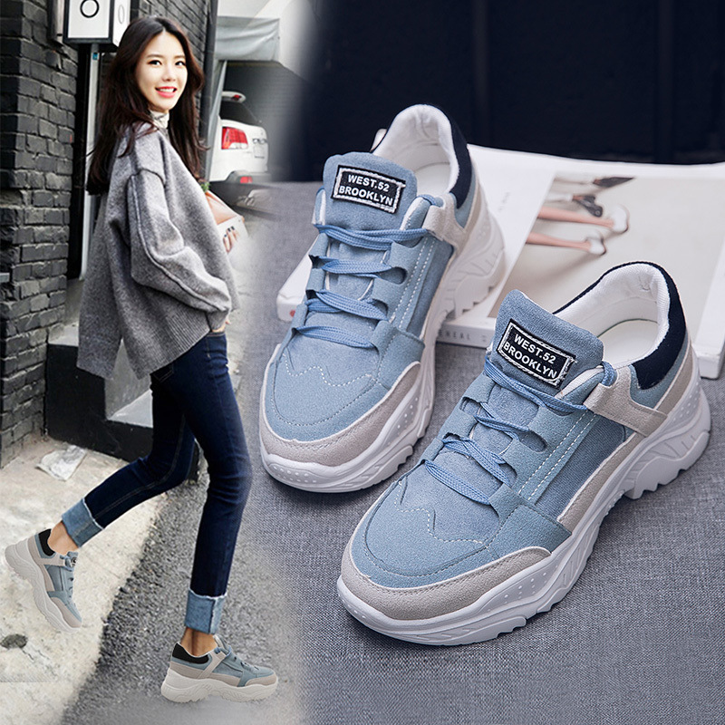 Women's platform sports shoes