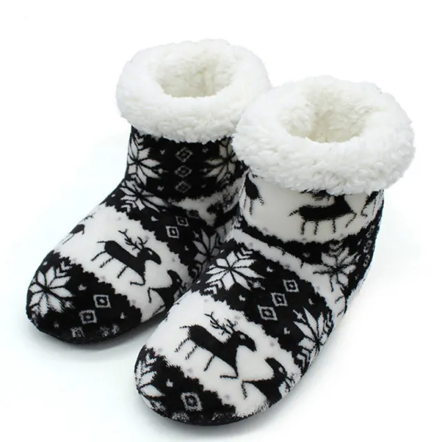 Coral velvet print indoor boots Coral - Shop at LoveMi