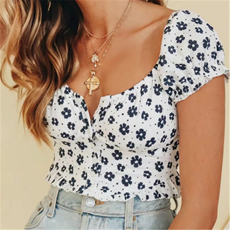 European and American printed shirt