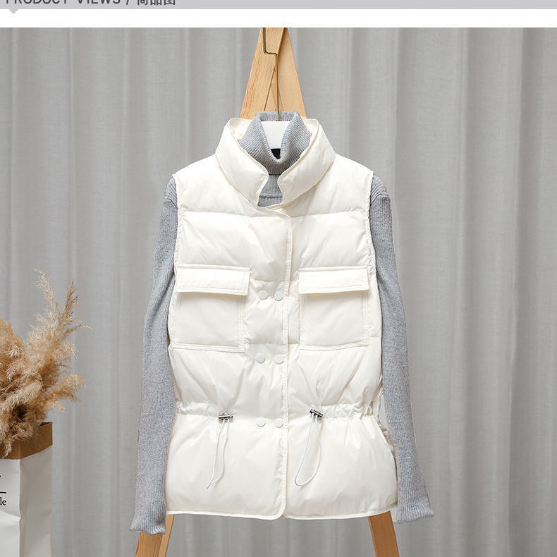 Women's stand-up collar down cotton vest