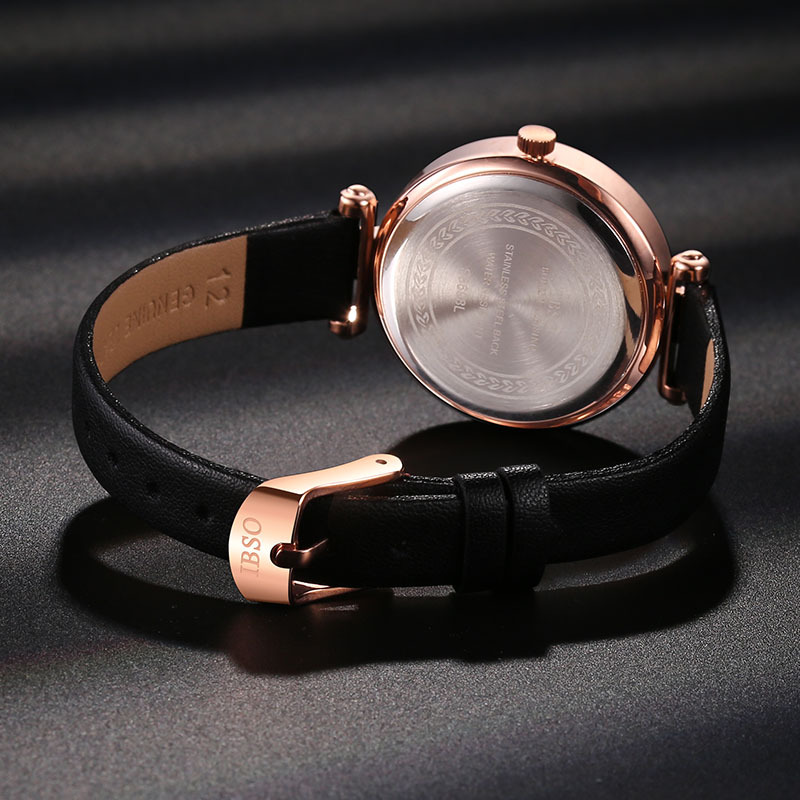 Quartz waterproof student simple leather watch