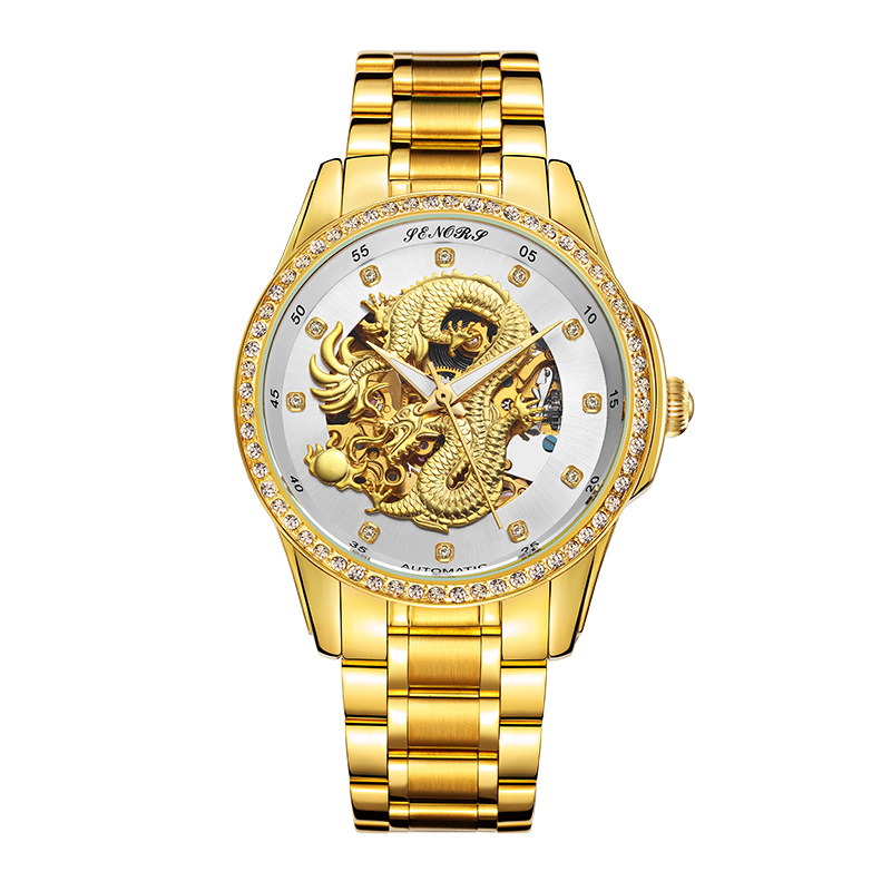 Embossed Golden Dragon Men's Watch